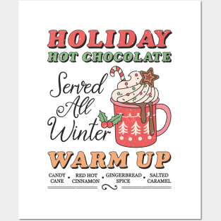 Retro Christmas Hot Chocolate Posters and Art